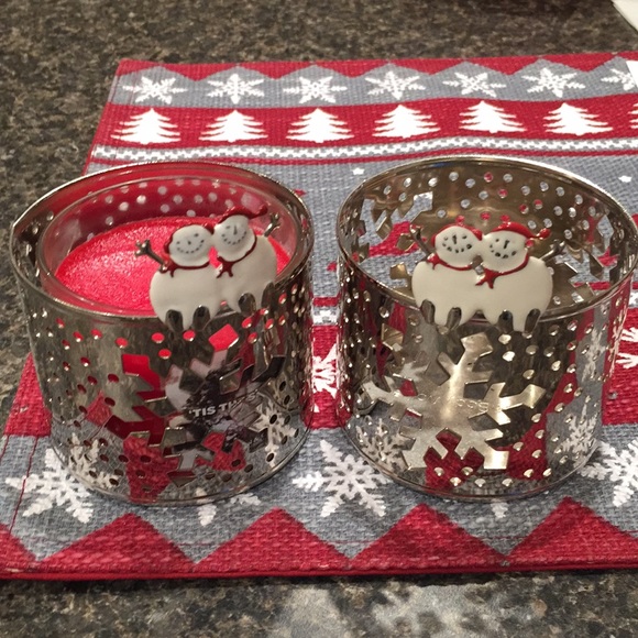 NWT set of 2 metal candle holders + candle - Picture 2 of 8